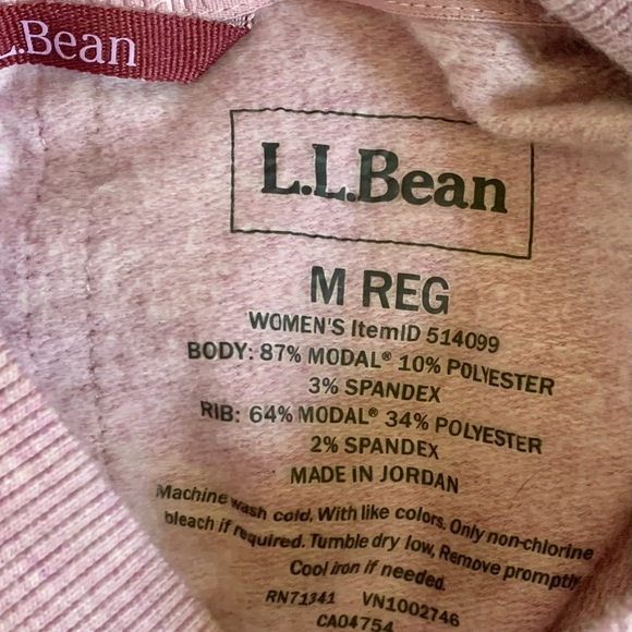 LL Bean softflex mock neck pullover M lavender hi-lo hem stretch super soft warm - Picture 7 of 7